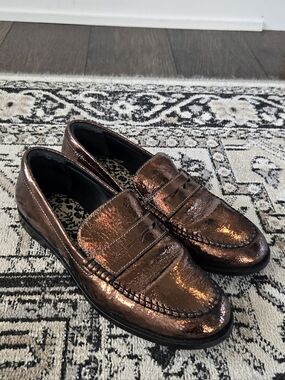 Free People Women's Blanket Stitch Loafers In Copper